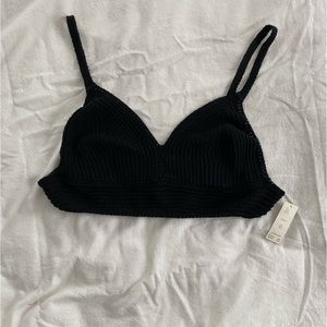 Anthropologie knit bralette black XL